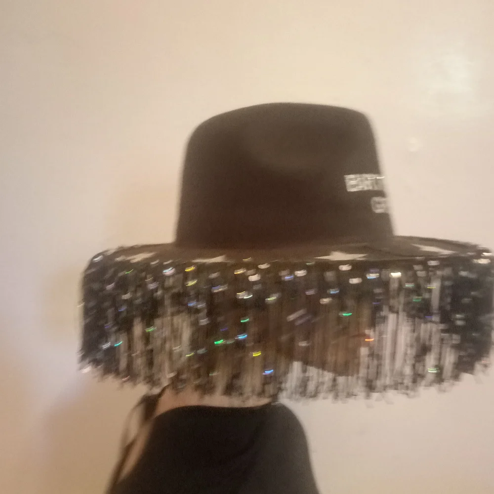 Vintage Black Sequin 'Birthday Girl' Party Hat